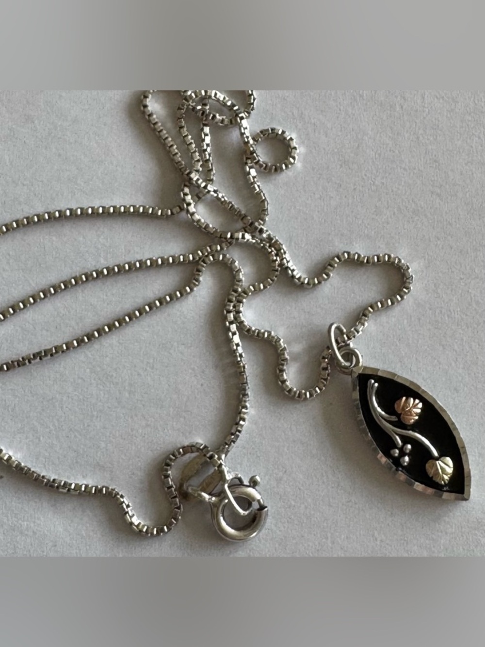 Coleman Black Hills Sterling Silver & Gold Small Teardrop Pendant - Picture 4 of 5